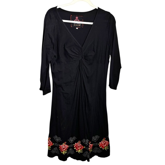 Johnny Was Dresses & Skirts - Johnny Was Black Embroidered Rose Cotton Dress SZL
